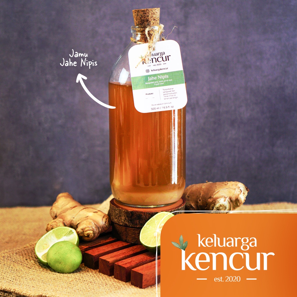 

Jamu Jahe Nipis Sereh Keluarga Kencur botol kaca 500ml