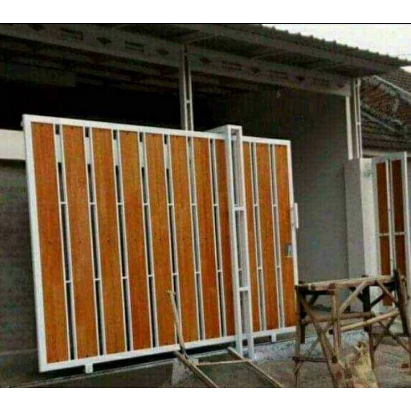 pagar dorong minimalis kombinasi GRC