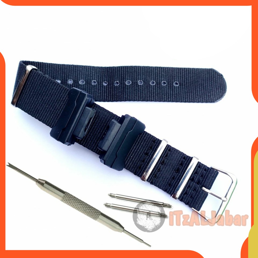 Tali jam tangan Casio G shock Nylon Nato strap Adapter - Hitam