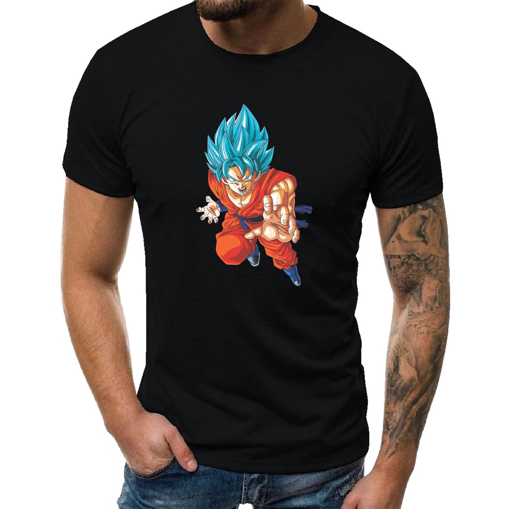 KAOS T-SHIRT (DTF GOKU ORANGE) HITAM / KAOS PRIA / BAJU PRIA / KAOS DISTRO PRIA.