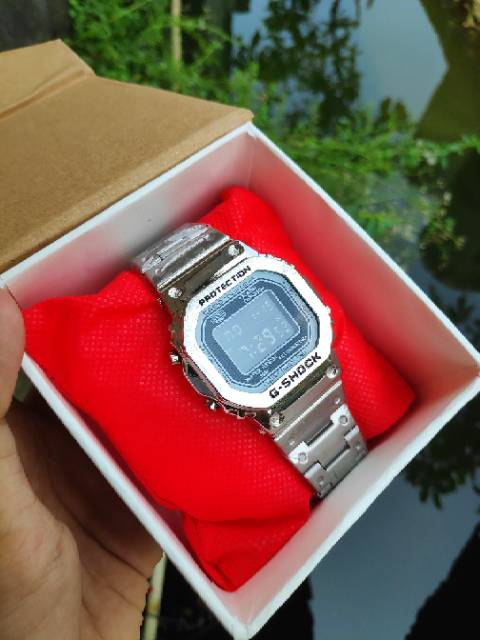 Jam Tangan Casio B5000 Water Resist Fashion Pria Trendy - Silver