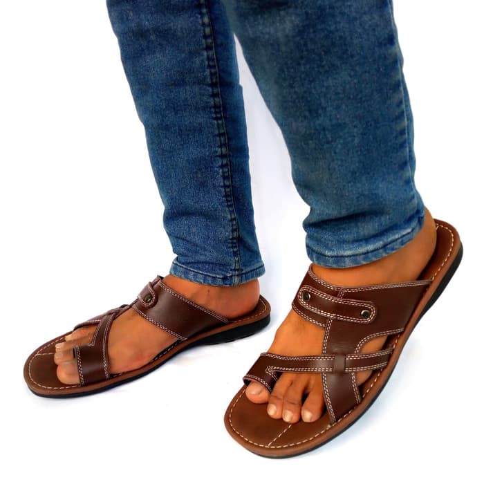 Sandal Pria Kasual Kulit Asli Rasheda Gr 18 Big Size