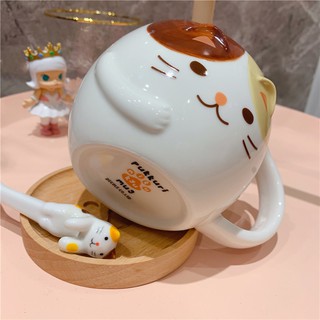 Gelas mug cangkir Keramik Motif Tiga Bunga kucing Untuk Gelas mug cangkir Keramik Motif Tiga Bunga kucing Untuk