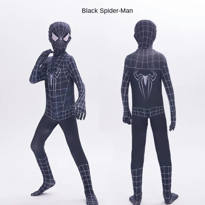 Kostum Spiderman Venom Anak/ Kostum Spiderman hitam/ superhero - S