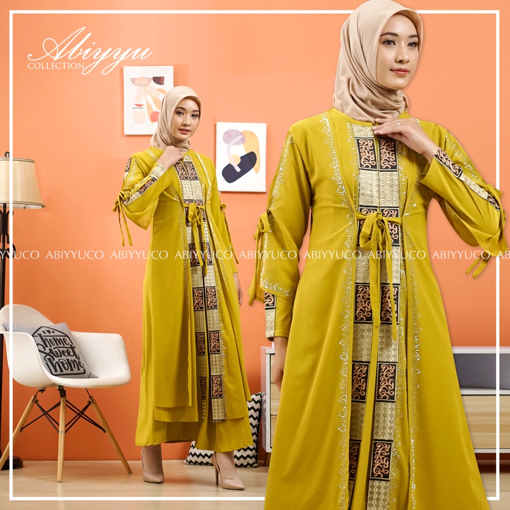 Abiyyuco GL1074 | Gamis Abaya Turkey Busui Turki Hitam dan Turkiy Warna, Ready Size S, M, L, XL, XXL, LD mulai 88 cm sampai 120 cm. Bahan Jersey mix Ceruty dengan Bordir Renda dan Mote Swarovski