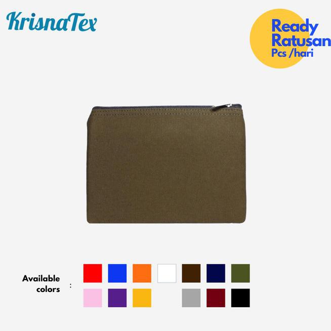GMG2 POUCH ZIPPER CANVAS POLOS KECIL ( DOMPET RESLETING KANVAS ) - PUTIH DLZY