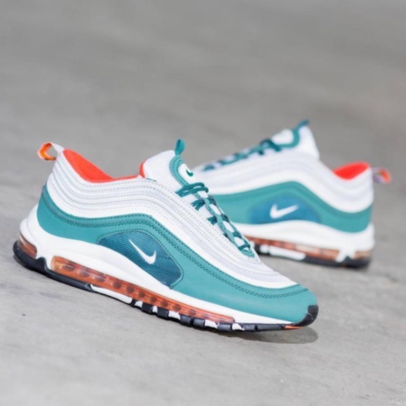 NIKE AIR MAX 97 GREEN RAINFOREST TEAM ORANGE ORIGINAL BNIB 100% / NIKE AIR MAX ORIGINAL FULL TAG / S