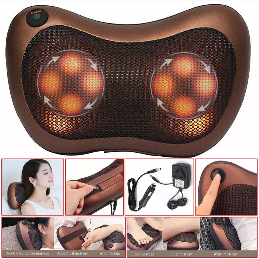 Grosir - 815 Bantal Pijat Massage Pillow Electric / Massage Pillow / Car and Home Massage Pillow