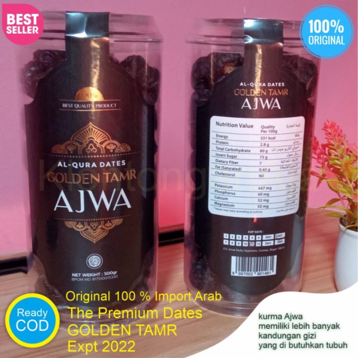 

Kurma GOLDEN TAMR AJWA 500 gram Import ARAB