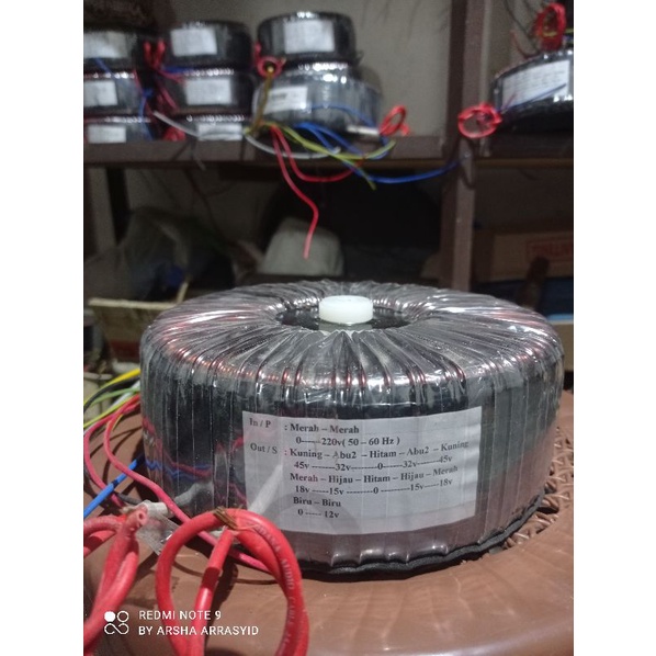 trafo toroid donat 20A CT 45V