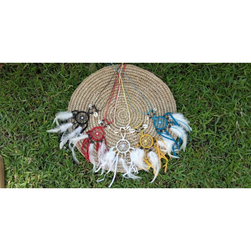 Kalung dream cather/Kalung Bulu Ayam/Kalung Pesta/Kalung Hijab/Kalung Wanita