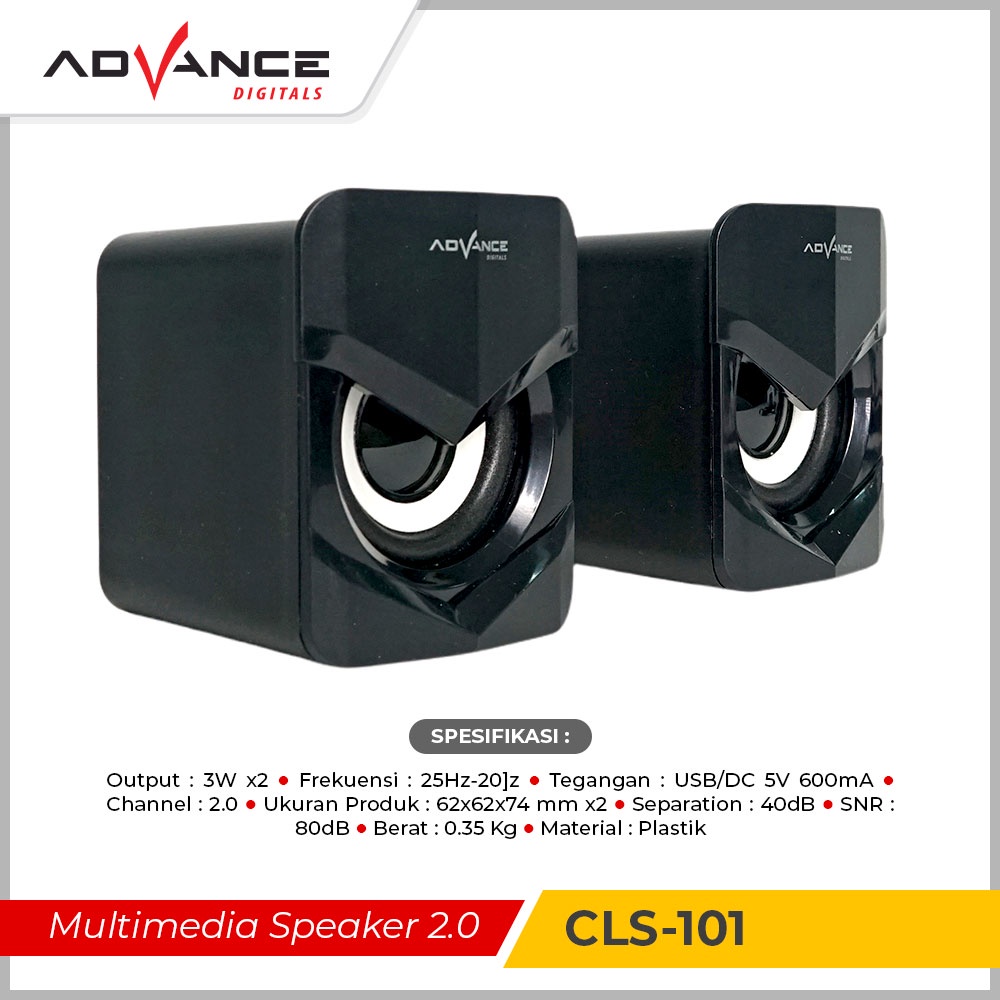 Advance Speaker Komputer Gaming USB Audio Super Bass LED CLS101 Garansi 1 Tahun