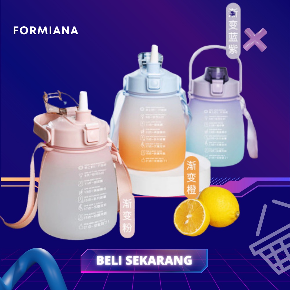 FM - Botol Minum Viral Botol Gradasi Kapasitas 1,3 Liter / Botol Minum Gemoy Warna