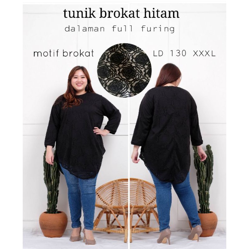 Tunik brokat hitam