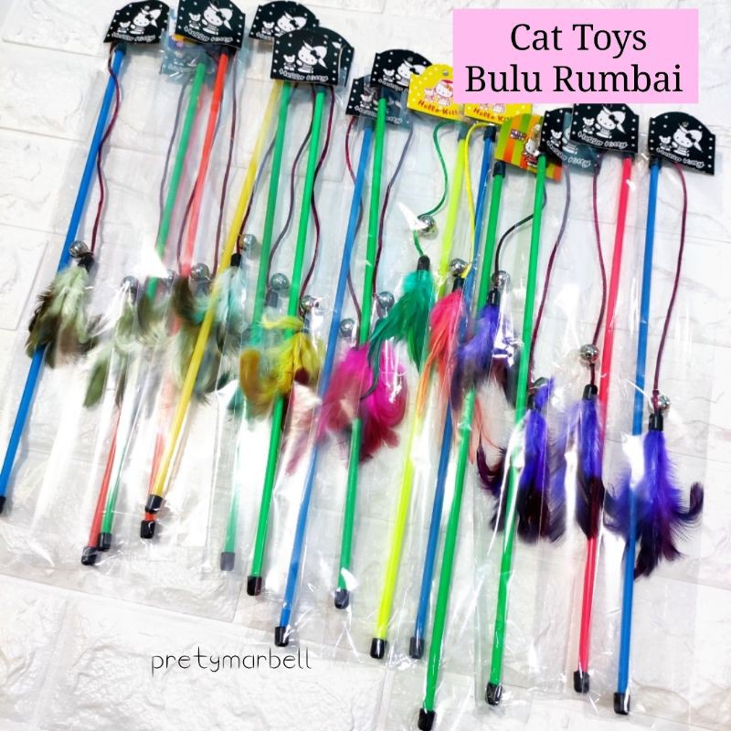 Cat Toys Rumbai Bulu Stick Mainan Kucing Murah