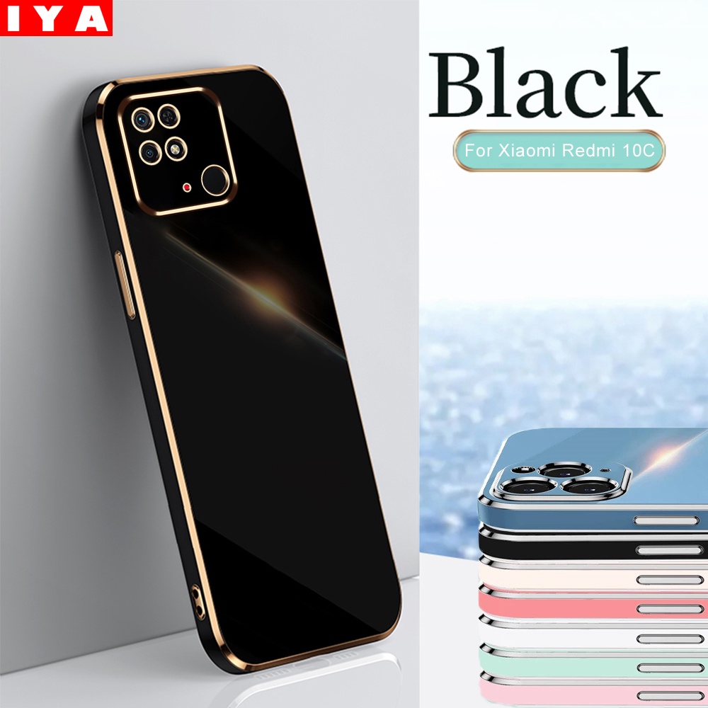 Soft Case Bahan Karet Electroplate Bentuk Persegi Untuk Redmi 10C Redmi Note 11 11s Redmi 10 Note10S 9 9A 9T Note10 Note9 Note9S Note8 Note7 6D