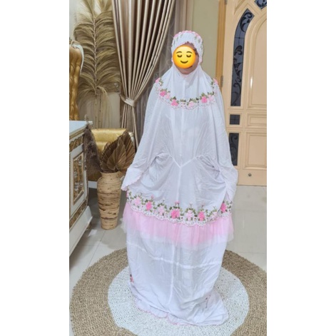 READY Mukena Rayon Dewasa | Mukena Bordir Tile terusan dewasa Mukena mewah