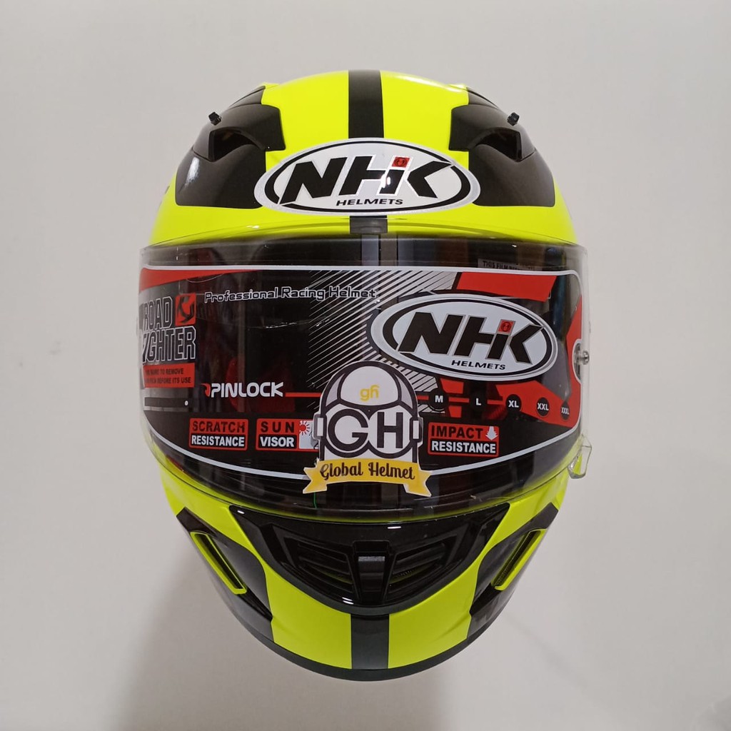 HELM FULLFACE NHK GP1000 NHK GP-1000 MOTIF R75 R -75 YELLOW FLUO BLACK