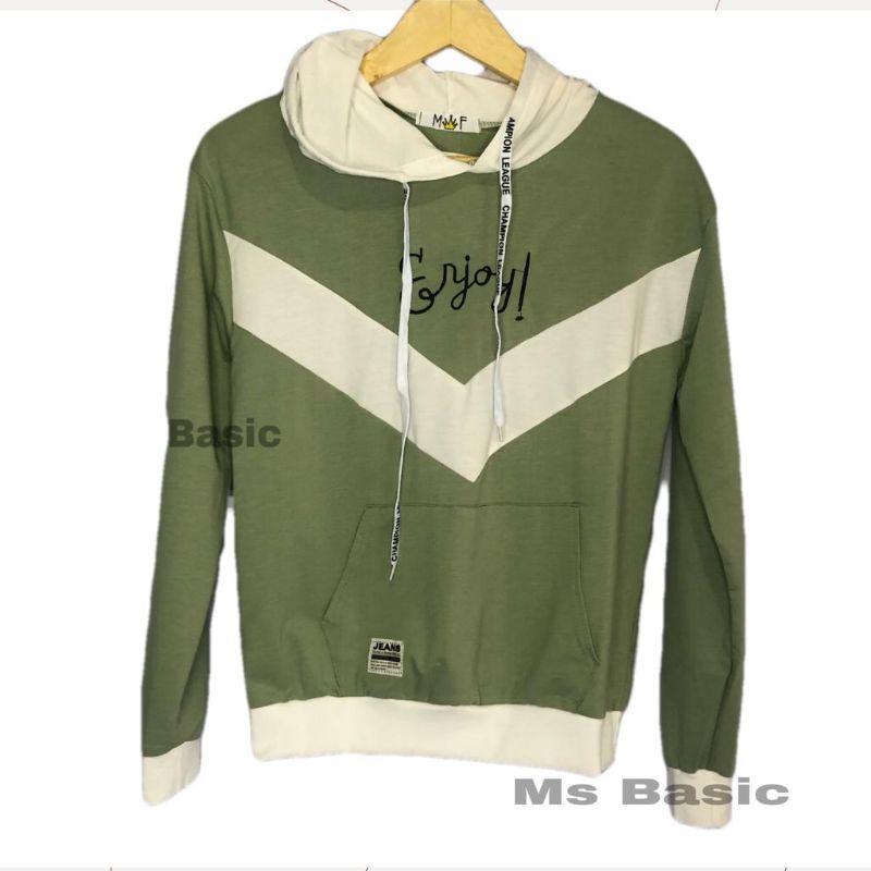 HOODIE WANITA IMPORT MF/ BAHAN KAOS IMPORT/ seri enjoy