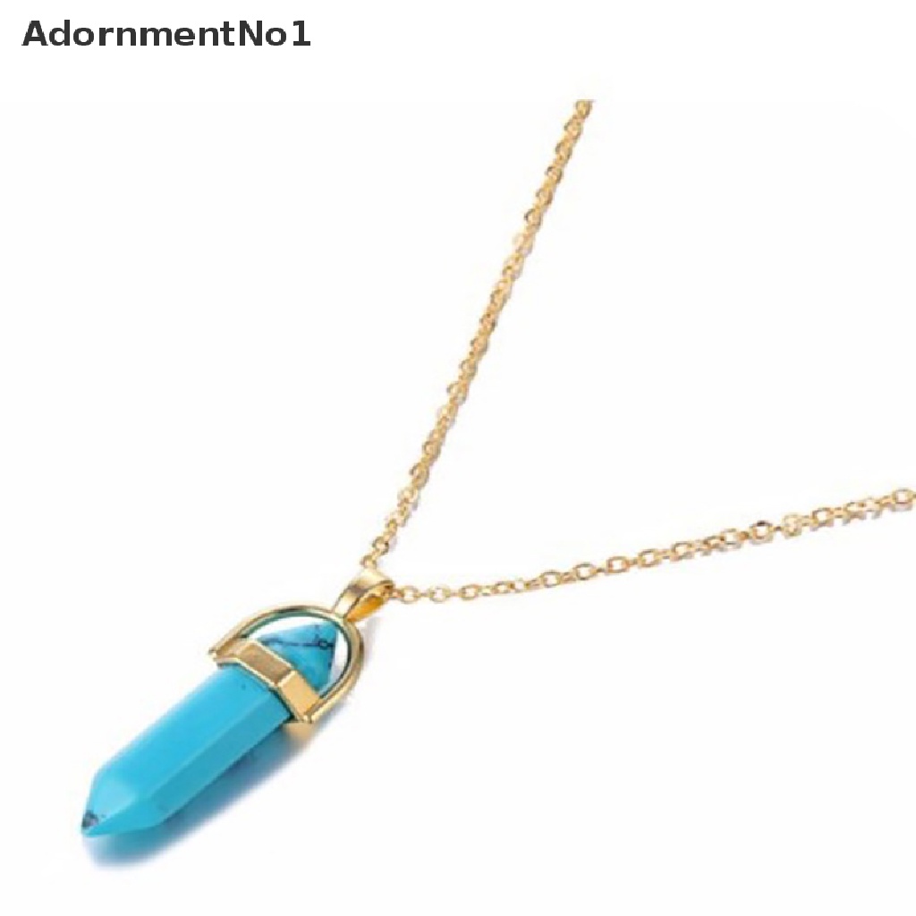 (AdornmentNo1) 1pc Kalung Rantai Liontin Batu Kristal Vulkanik Alami Gaya Rock