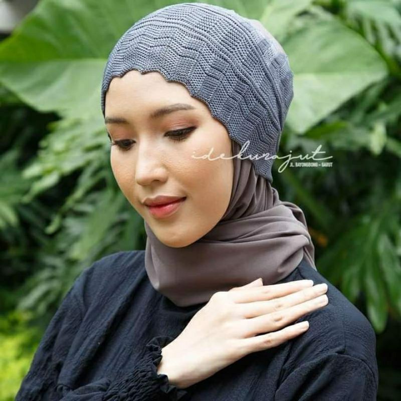 Turban nenek-nenek ciput rajut inner hijab
