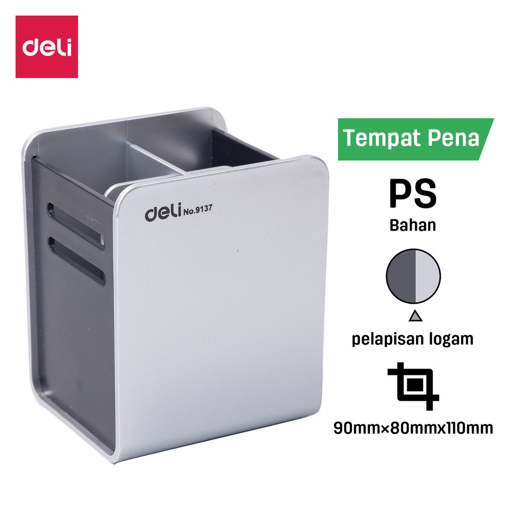 

Deli Tempat Pulpen bahan PS kualitas tinggi tahan lama [90×80×110mm] E9137