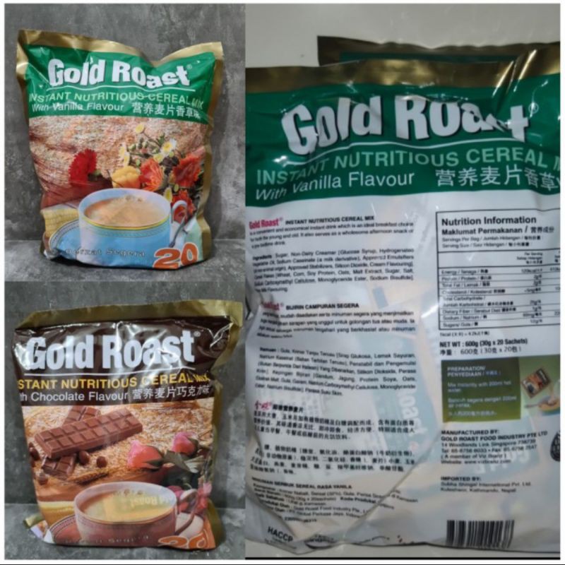 

LL - GOLD ROAST NUTRITIOUS CEREAL SEREAL INSTAN VANILLA DAN COKLAT 600GR