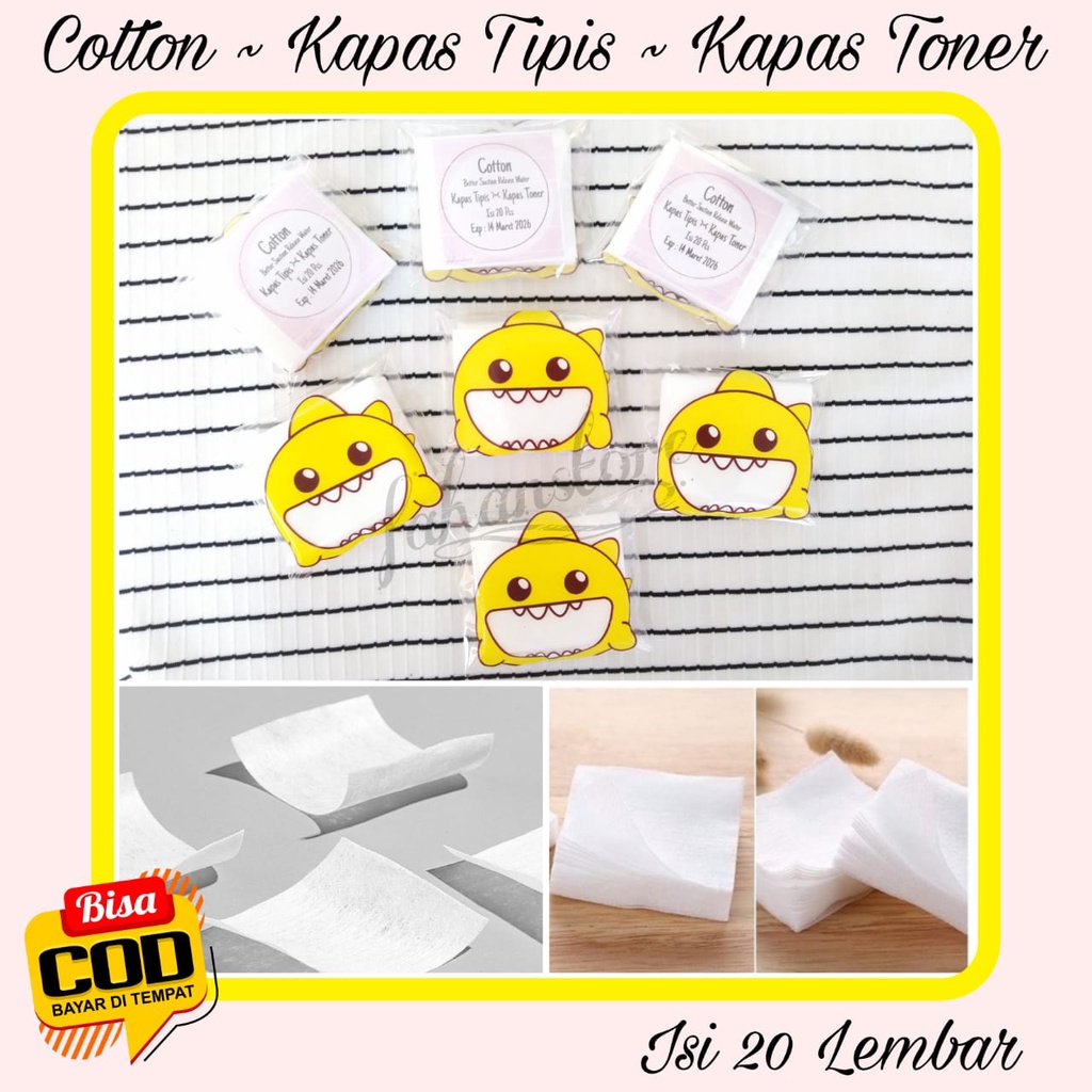 Cotton Kapas Tipis Kapas Toner isi 20 Pcs per Pack Kapas Tipis Wajah Karakter Cotton Lameila