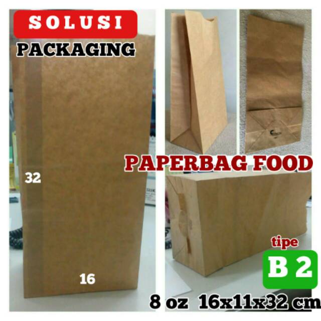 

PAPERBAG FOOD 8OZ COKLAT/KANTONG MAKANAN/TAS KERTAS