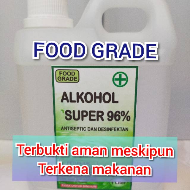 ALKOHOL 96% FOOD GRADE (1LITER) PELARUT BIBIT PARFUM TERBAIK &amp; ANTISEPTIK (KWALITAS SUPER)