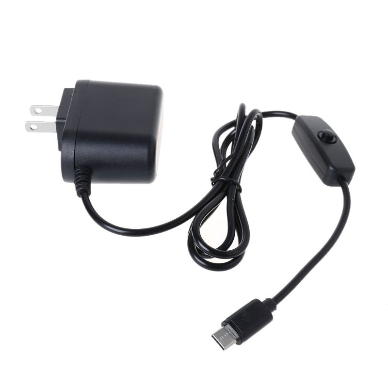 Cre Power Charger Type-C USB-C Charging Adapter 5V 3A Untuk Raspberry Pi 4model B Dengan Saklar On/Off