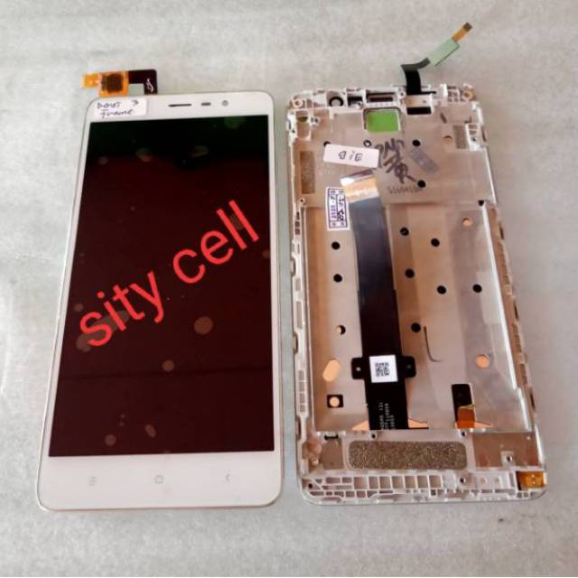 LCD XIAOMI REDMI NOT 3 FULLSET TOUCHSCREEN TULANG FRIME ORIGINAL BLACK