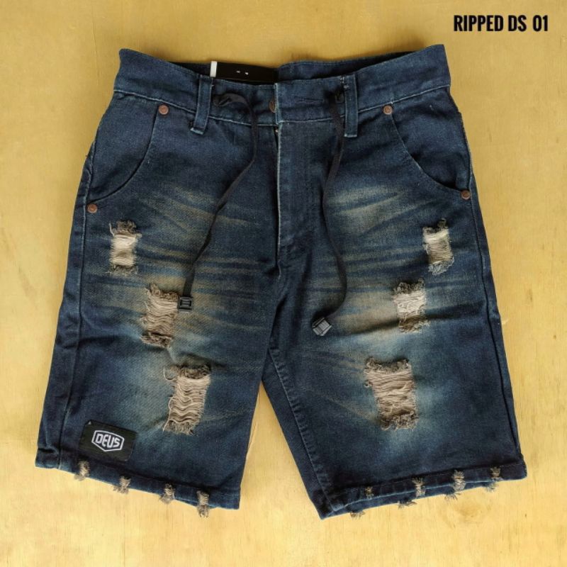 Celana Pendek Jeans Sobek - Jeans Ripped