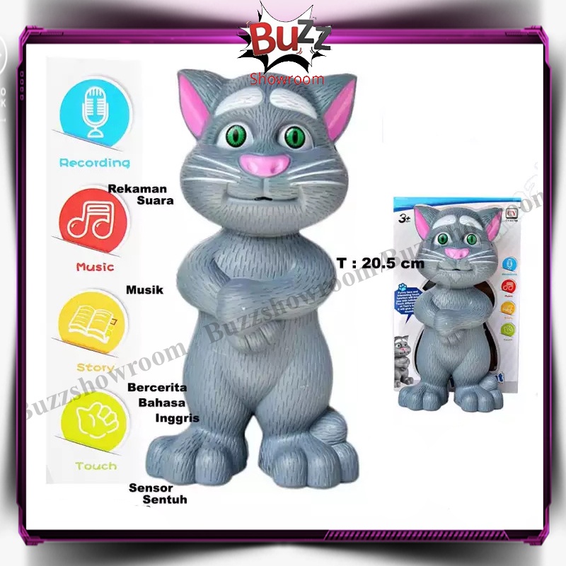 Mainan Tomcat Intelligent Talking TOM Boneka Kucing Bisa Bernyanyi dan berbicara