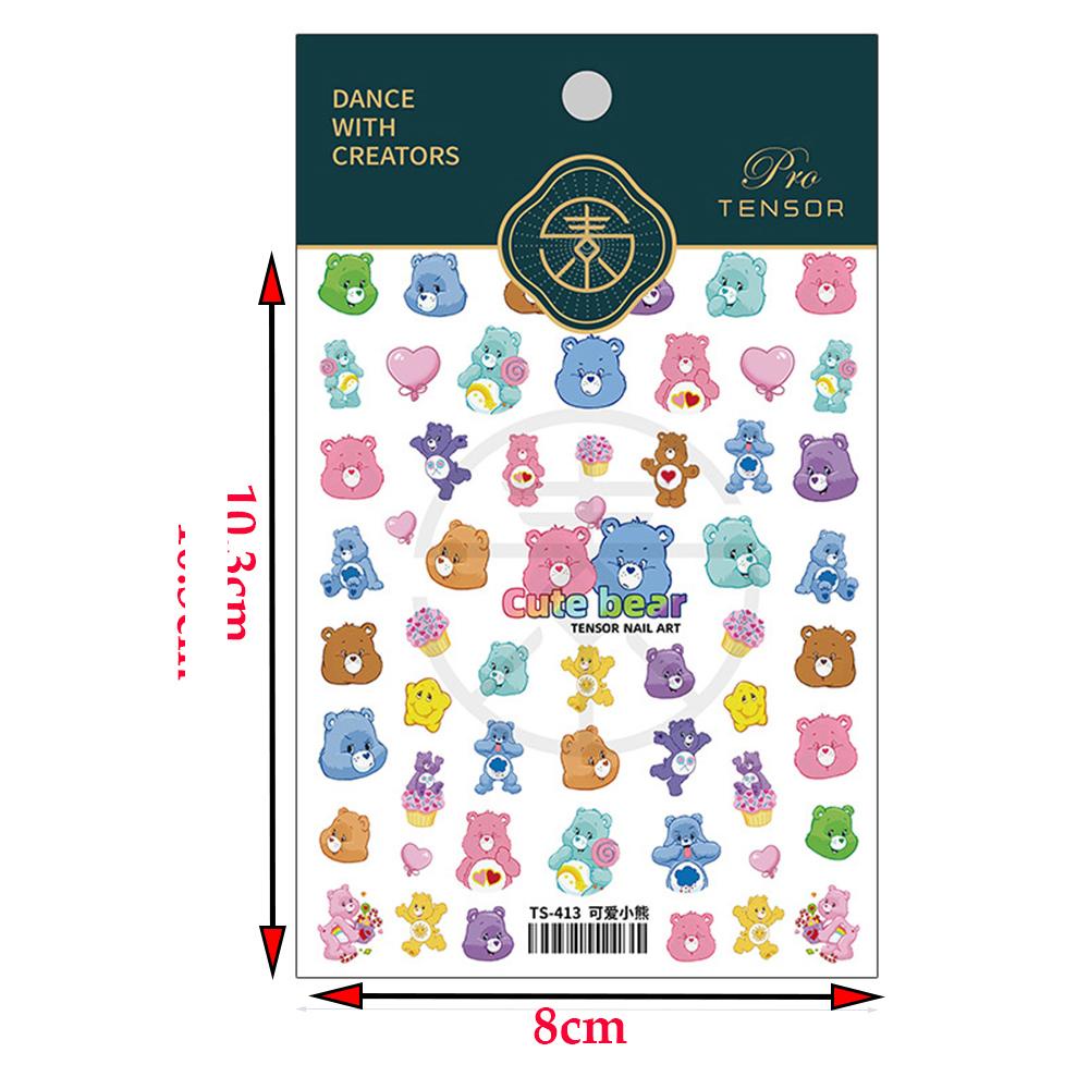 Stiker Kuku Ukiran Agustina 5D 1PC Manicure Cute bear Nail Polish Sticker