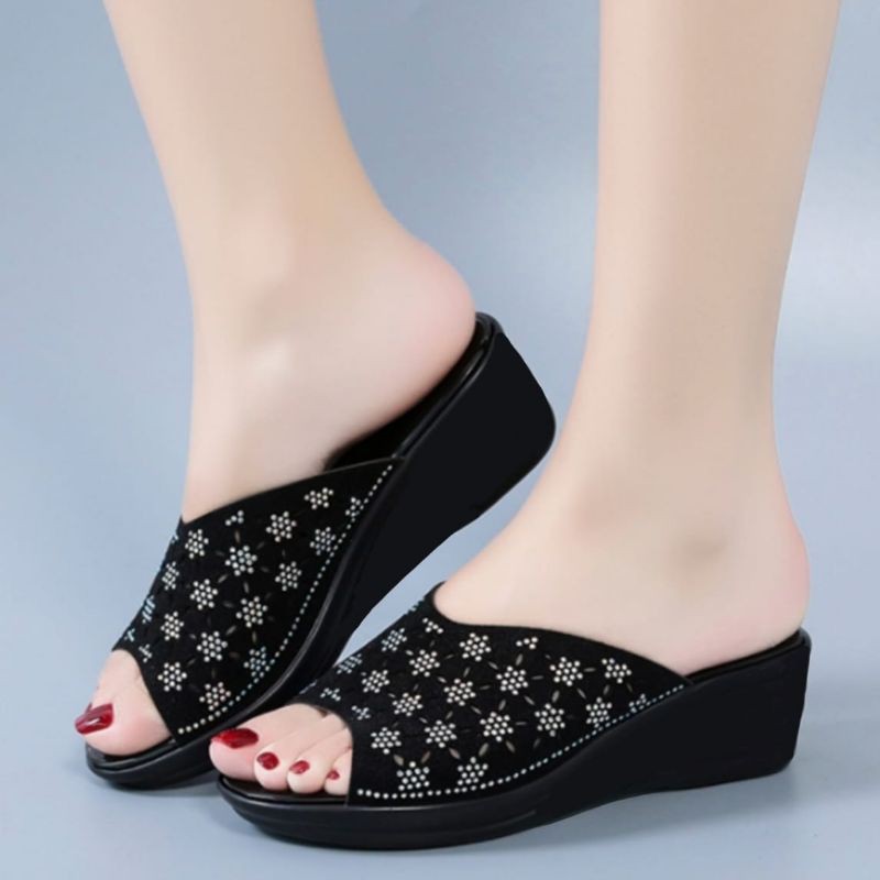 QZ - Zeva Wedges Wanita Motif Laser LY 25