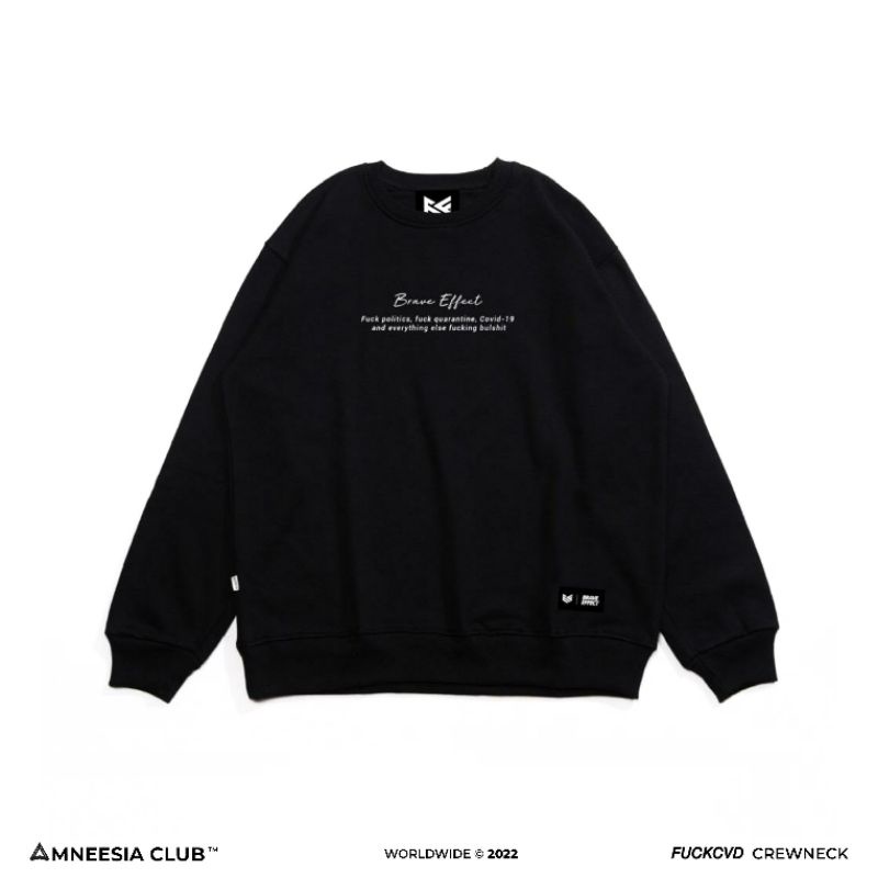 NEW || AMNEESIA ORIGINAL CREWNECK Jaket Sweater Hoodie SWEATSHIRT Hodie Switer Hoddie Sweeter Sweter-BLACK BE | CREW BRVE