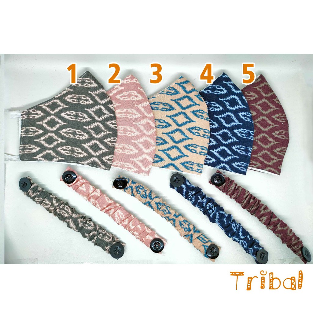 Masker 3 Ply Hijab Set Free Connector Matching Motif