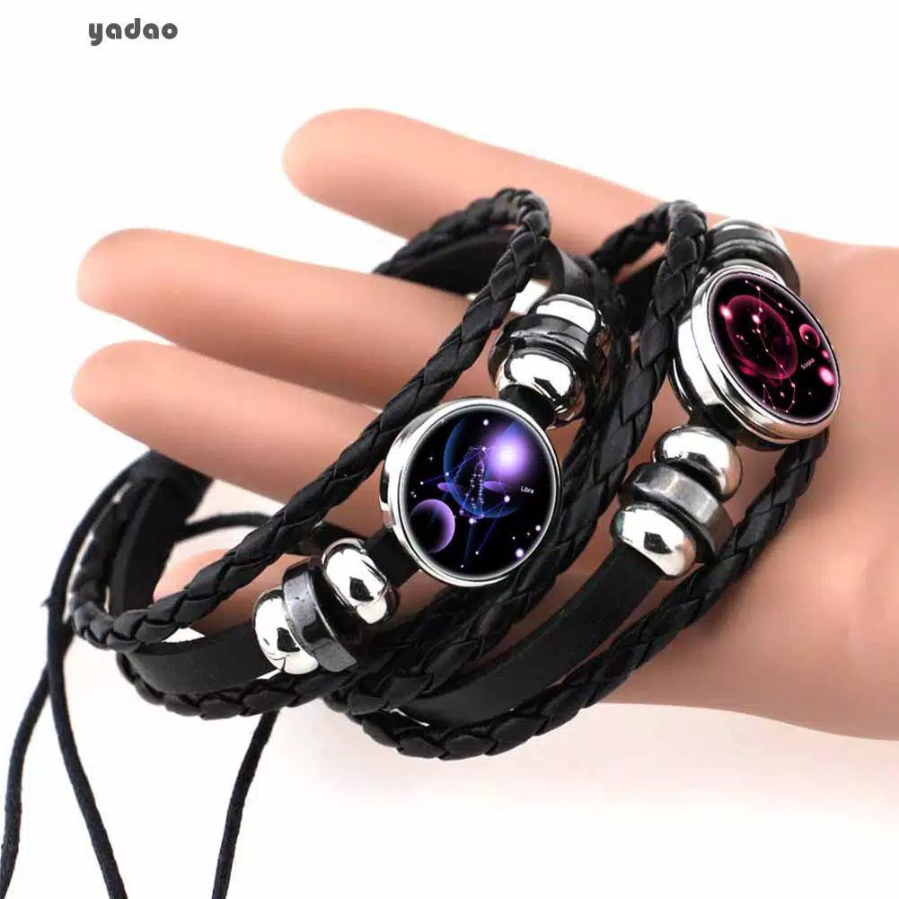 MurmerOfficial A004 Gelang Zodiak Tangan Wanita Pria kepang Zodiac Fashion Korea Glow Import Murah