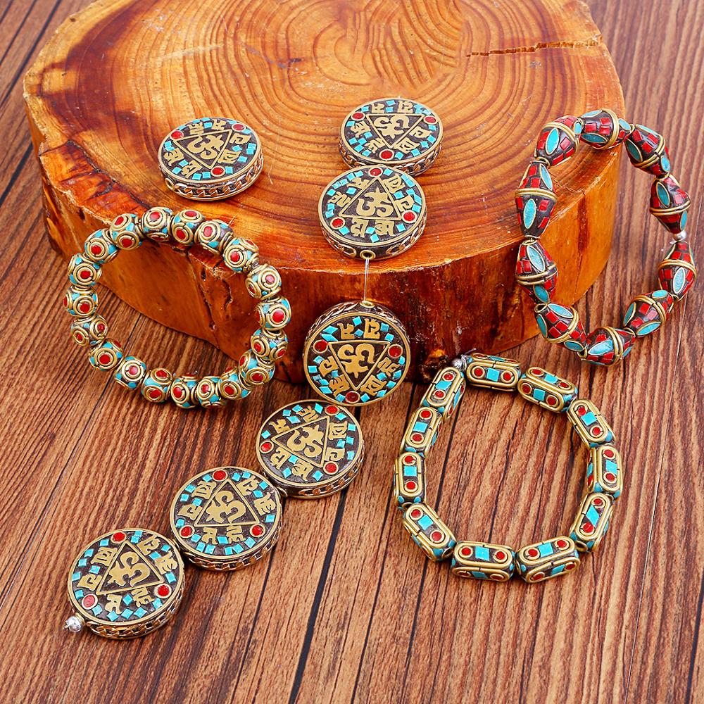 24 Gaya Manik-Manik Merah Coral Tibet Antik Handmade Untuk Membuat Perhiasan Gelang