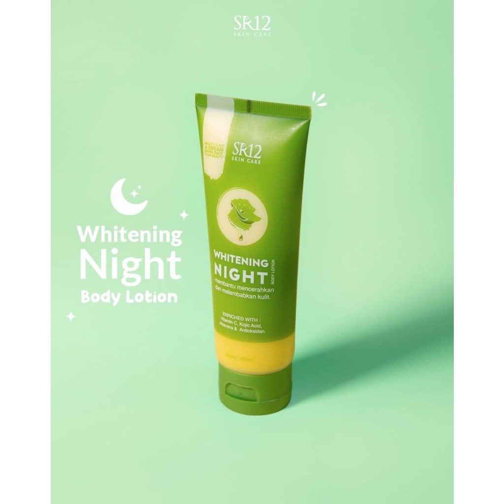 WHITENING NIGHT DAY BODY LOTION SR12 Whitening Body Lotion / Lotion Pencerah Alami BPOM