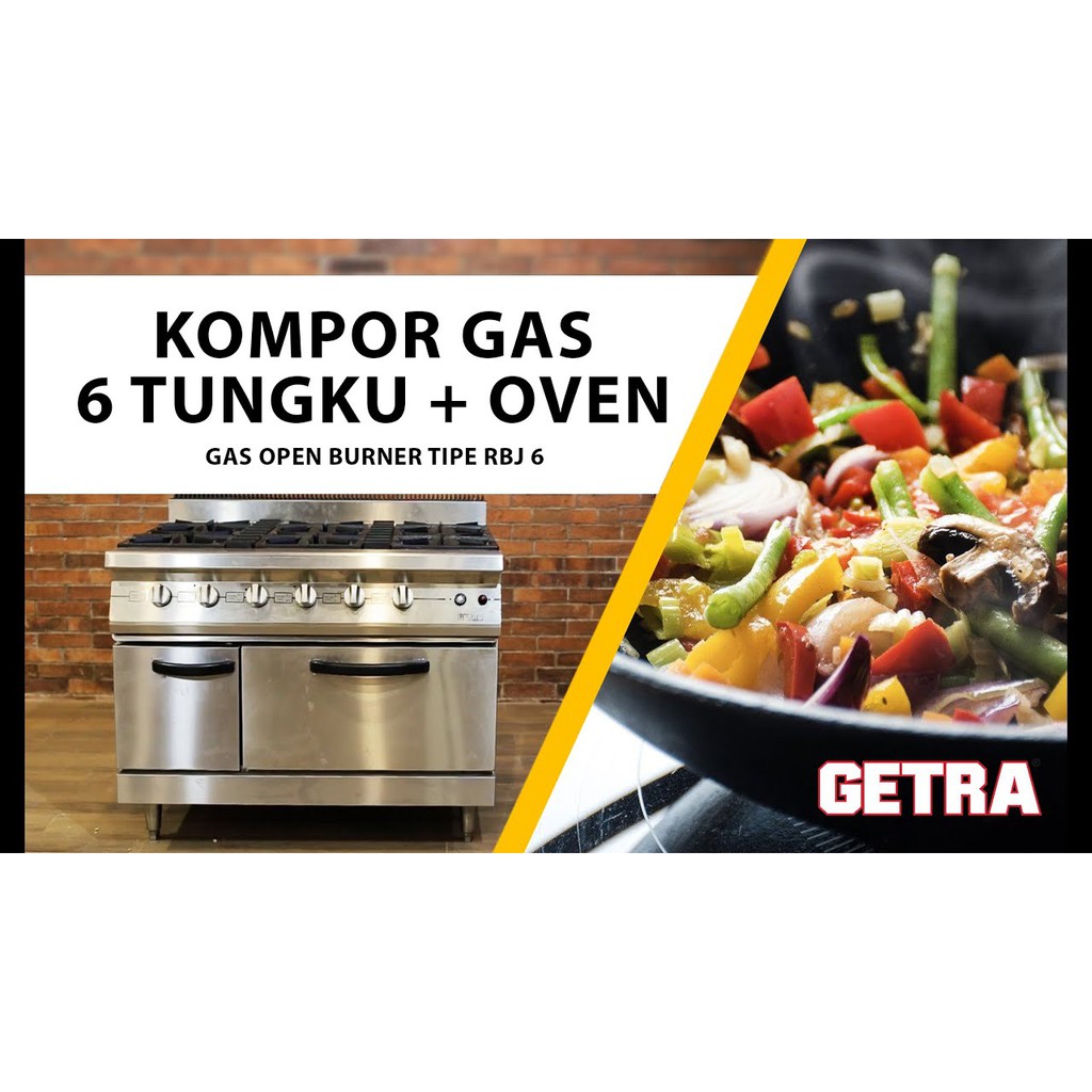 Getra Gas Open Burner - RBJ-6 - Kompor Gas + Pemanggang (6 tungku)