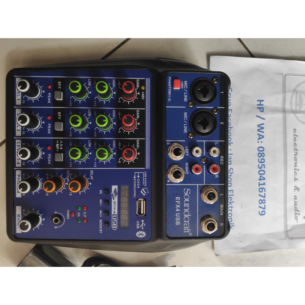 Mixer Audio SoundCraft EFX4 USB 4 Channel Bluetooth