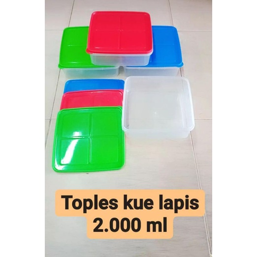 Toples kue lapis kotak kue serbaguna ukuran 2000ml