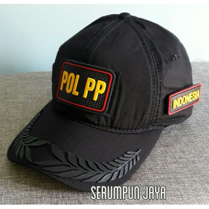 TOPI POL PP PAMEN - TOPI POL PP PAMEN HITAM 3PATCH