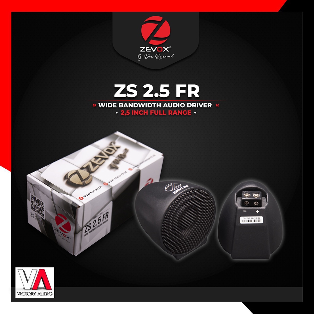 Speaker Full Range VOX RESEARCH ZEVOX ZS 2.5 FR Wide Bandwidth Audio Driver 100 Watt Max Power Outpu