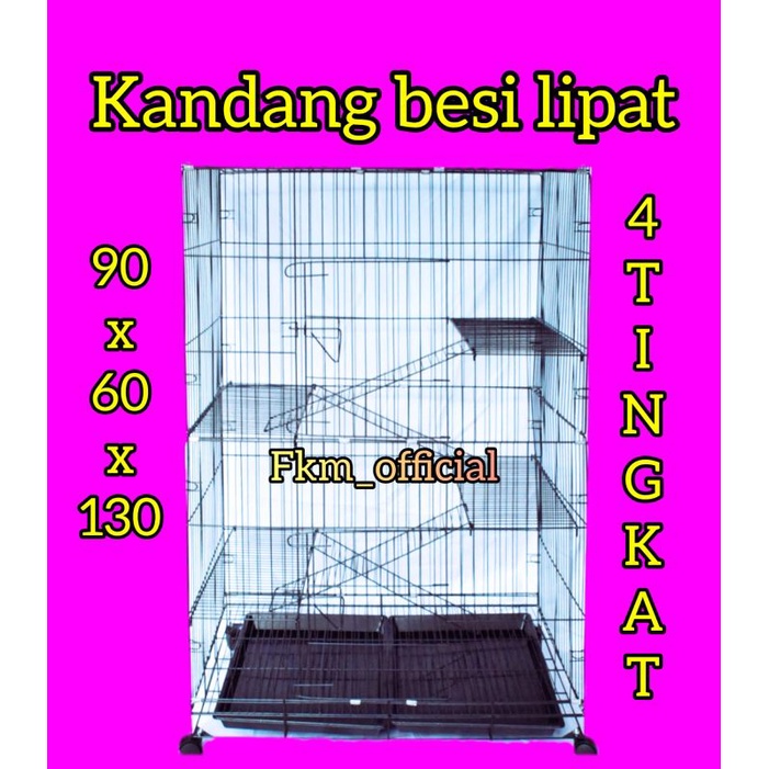 Kandang kucing tingkat 4 90x60x130