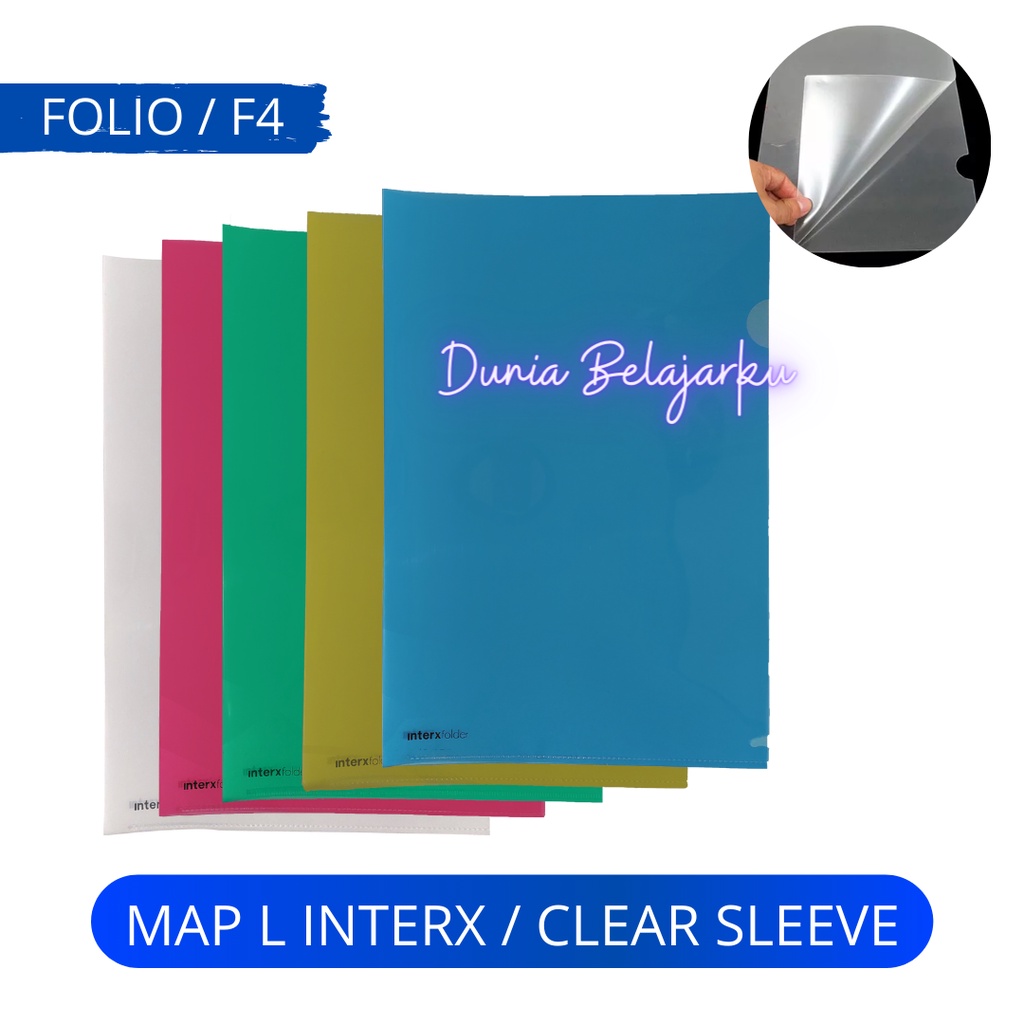 

Map L interX Clear Sleeve Tebal Folio F4 Map Plastik Bening Map Selip