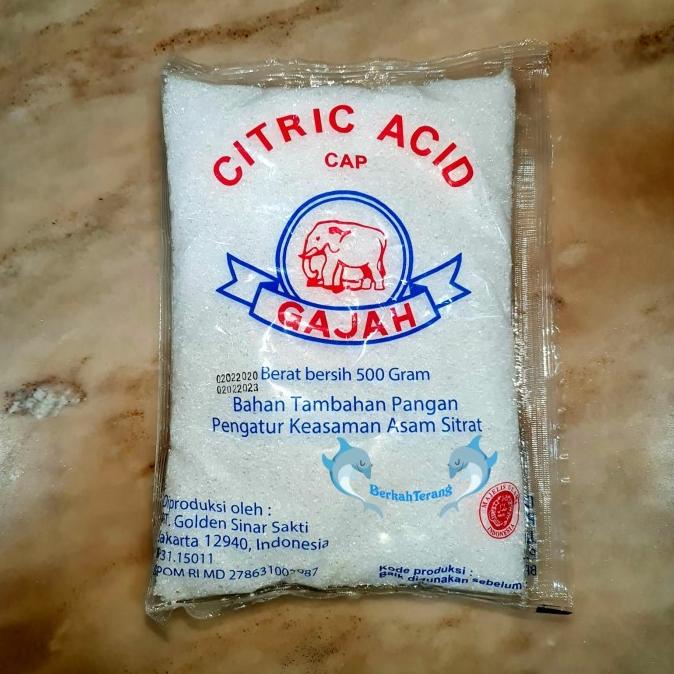 

Citrun 500 GR / CITRIC Acid Cap Gajah / Asam Sitrat / Pemutih