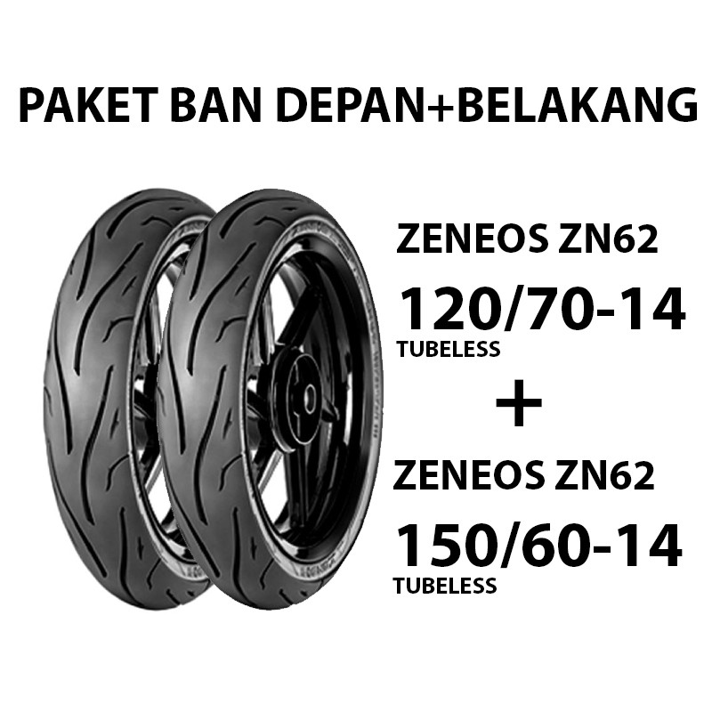 BAN ZENEOS ZN62 120/70-14 + 150/60-14 PAKET BAN AEROX PCX